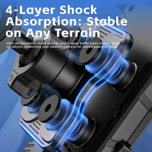 Držiak na telefón na bicykel/motorku Blavec BV-04 Velo na riadidlá so systémom tlmenia nárazov (BV04-SAHB) čierny - 6