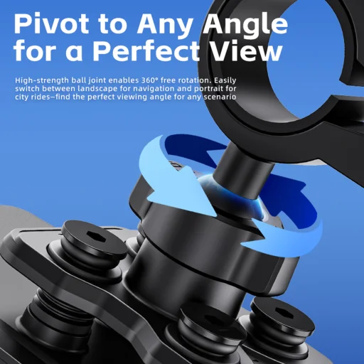 Držiak na telefón na bicykel/motorku Blavec BV-04 Velo na riadidlá so systémom tlmenia nárazov (BV04-SAHB) čierny - 8