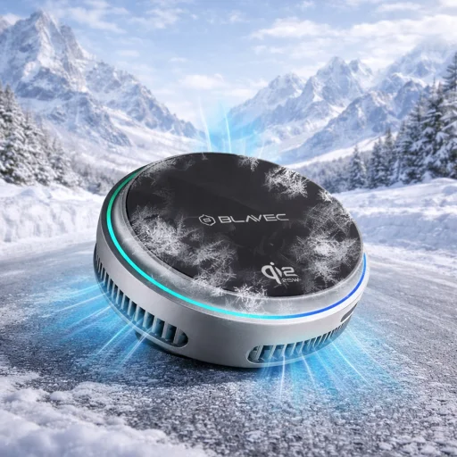 Blavec držiak do auta BHC-05 Qi2.2 25W s magneticky odnímateľným indukčným nabíjaním a aktívnym chladením do mriežky ventilácie (BHC05-MWIB) čierny - 7