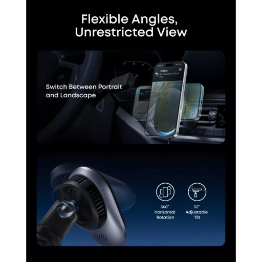 Anker Prime MagGo AirCool bezdrôtová nabíjačka do auta, 25W, čierna (B2933H11) - 6