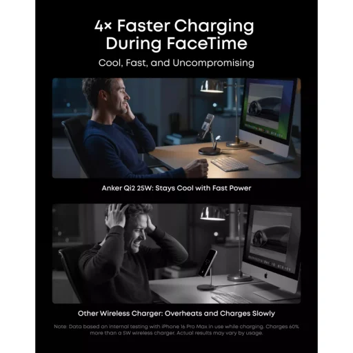 Anker Prime MagGo AirCool 3in1 bezdrôtová nabíjačka, 25W, čierna B25X7G11 - 4