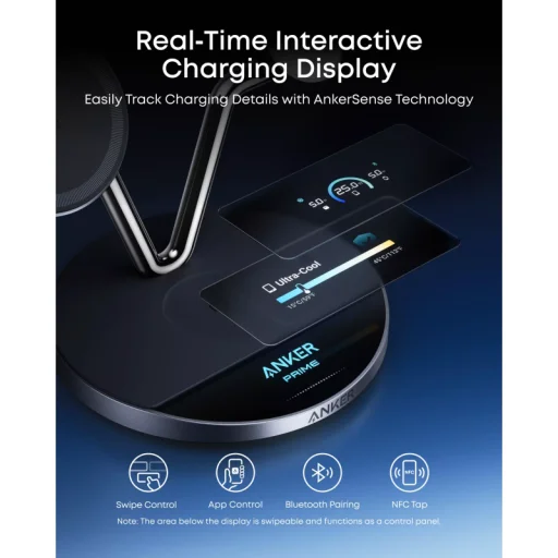 Anker Prime MagGo AirCool 3in1 bezdrôtová nabíjačka, 25W, čierna B25X7G11 - 5