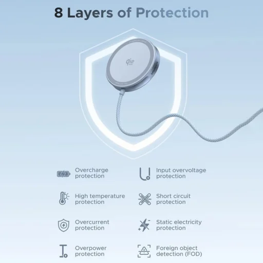 Bezdrôtová nabíjačka UGREEN MagFlow, 25W, modrá - 3