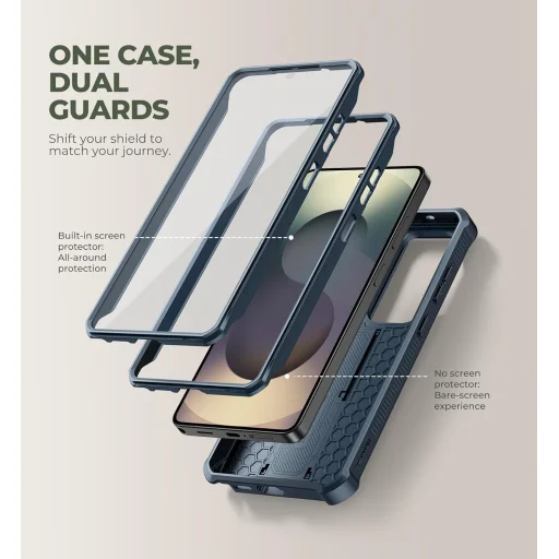 Samsung Galaxy S26 Ultra Dexnor 360 ütésálló tok kihajtható állvánnyal és kameravédővel kék - 3
