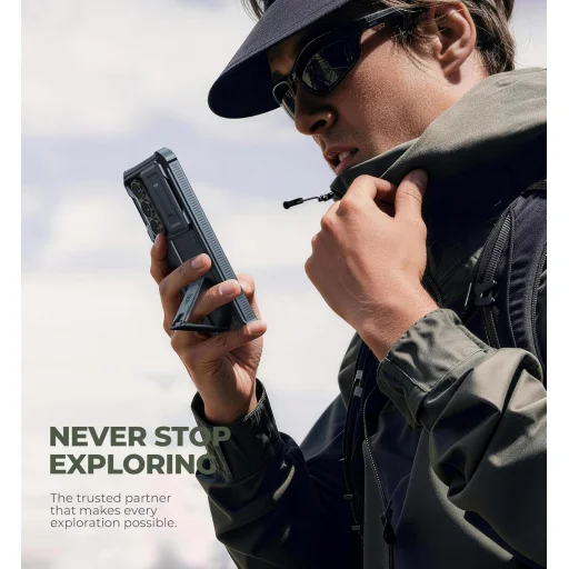 Samsung Galaxy S26 Ultra Dexnor 360 ütésálló tok kihajtható állvánnyal és kameravédővel kék - 6