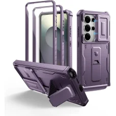 Samsung Galaxy S26 Ultra Dexnor 360 nárazuvzdorné puzdro s výklopným stojanom a ochranou fotoaparátu fialové