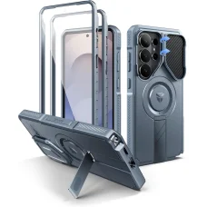 Samsung Galaxy S26 Ultra Dexnor 360-stupňové puzdro, ochrana fotoaparátu, stojan, modré, nárazuvzdorné