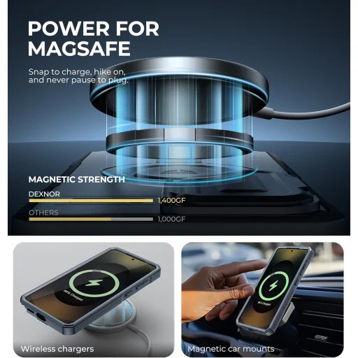 Samsung Galaxy S26 Ultra Dexnor 360 fokos tok kameravédelem, állvány kék, ütésálló - 3