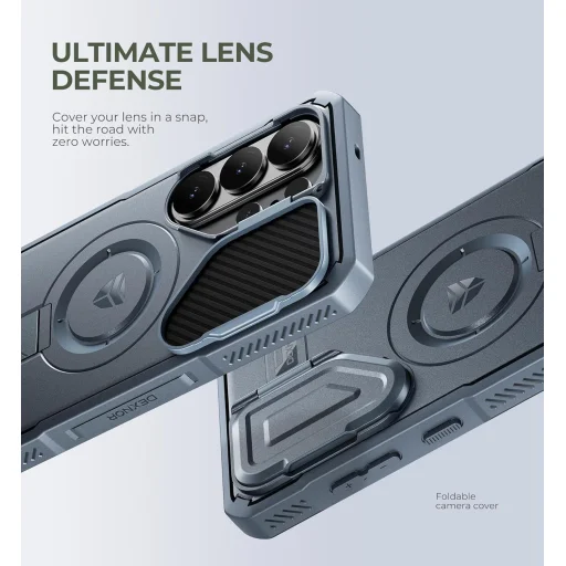 Samsung Galaxy S26 Ultra Dexnor 360 fokos tok kameravédelem, állvány kék, ütésálló - 5