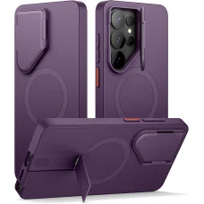 Samsung Galaxy S26 ULTRA SURITCH Magsafe puzdro, vyklápací stojan, ochrana fotoaparátu, fialové, nárazuvzdorné