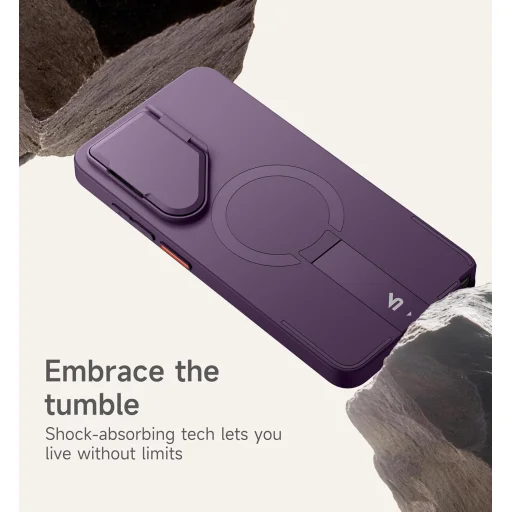 Samsung Galaxy S26 ULTRA SURITCH Magsafe puzdro, vyklápací stojan, ochrana fotoaparátu, fialové, nárazuvzdorné - 2