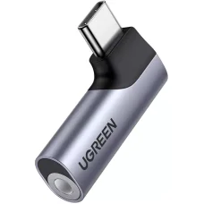 UGREEN CM460 (20194) zahnutý USB-C - 3,5 mm audio adaptér, sivý