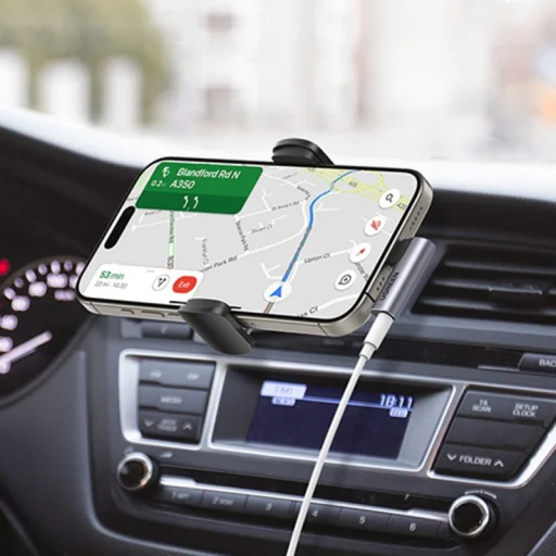 UGREEN CM460 (20194) zahnutý USB-C - 3,5 mm audio adaptér, sivý - 3