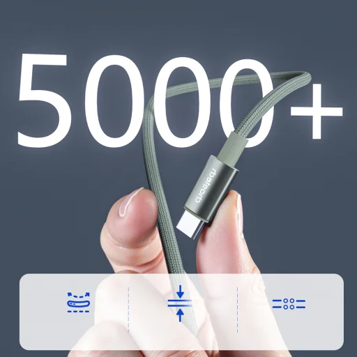 PD60W USB-C na USB-C digitálny displej 1,2m nylonový kábel - zelený - 8