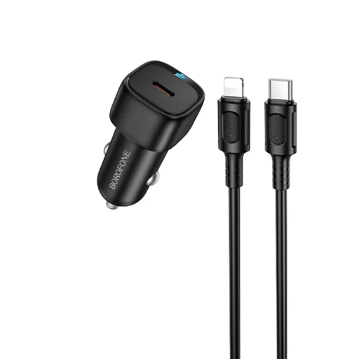 Borofone BZ34A Cloud nabíjačka do auta - Type-C - PD 20W s káblom Type-C - Lightning čierna - 4