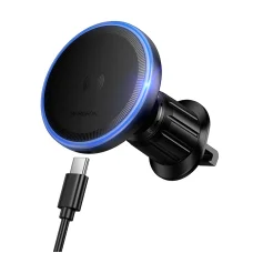 Borofone BH224 Flash magnetický držiak do auta s bezdrôtovým nabíjaním do mriežky ventilácie čierny
