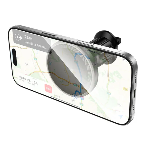 Borofone BH224 Flash magnetický držiak do auta s bezdrôtovým nabíjaním do mriežky ventilácie čierny - 3