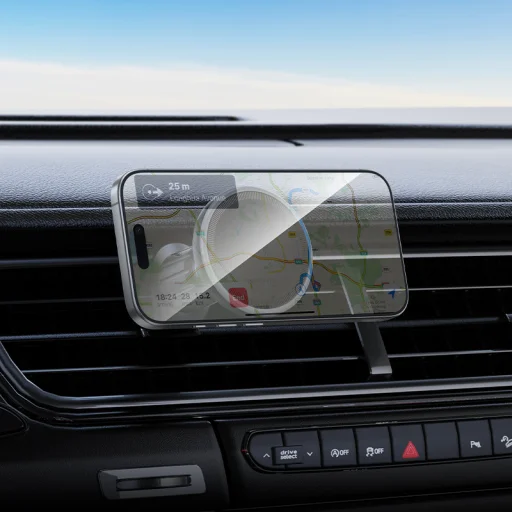 Borofone BH224 Flash magnetický držiak do auta s bezdrôtovým nabíjaním do mriežky ventilácie čierny - 8