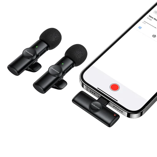 Borofone Bezdrôtový klopový mikrofón BFK16A Winner Lightning čierny - 2 kusy - 2