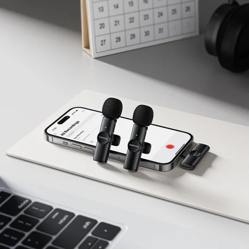 Borofone Bezdrôtový klopový mikrofón BFK16A Winner Lightning čierny - 2 kusy - 7