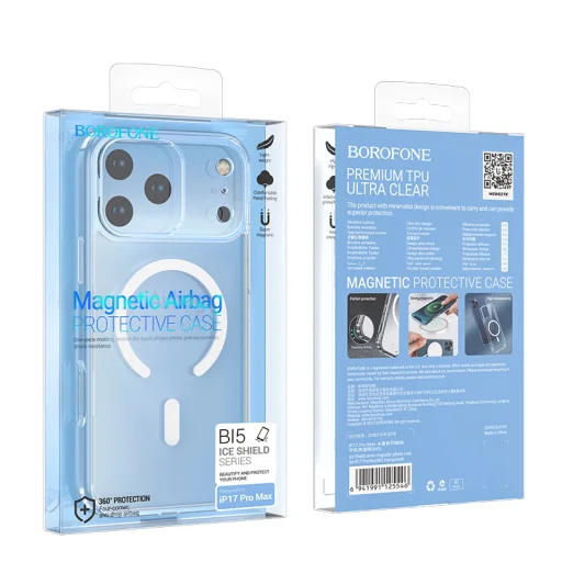 Borofone Case BI5 Ice Shield magnetické puzdro na iPhone 17 Pro priehľadné - 9