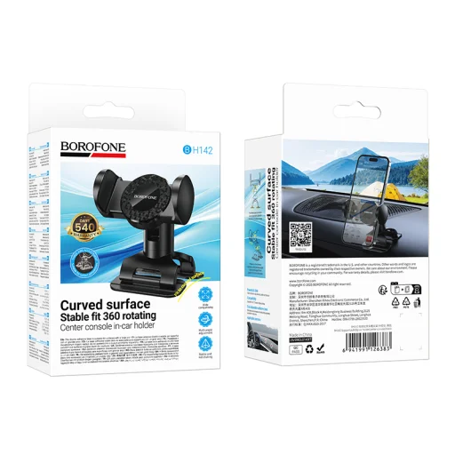 Borofone držiak do auta BH142 nalepovací čierny - 8