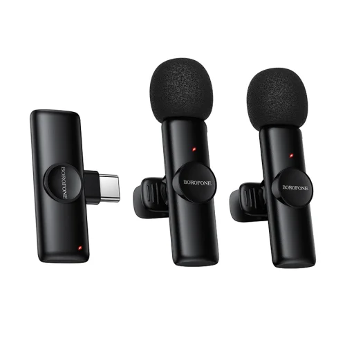 Borofone Lavalier bezdrôtový mikrofón BFK16A Winner Type C čierny - 2 kusy - 1