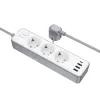 Borofone predlžovací kábel BAC9 - 3 zásuvky 240V + 3xUSB + Type C - PD 20W 2 metre čierny thumbnail