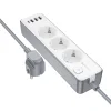 Borofone predlžovací kábel BAC9 - 3 zásuvky 240V + 3xUSB + Type C - PD 20W 2 metre čierny thumbnail