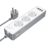 Borofone predlžovací kábel BAC9 - 3 zásuvky 240V + 3xUSB + Type C - PD 20W 2 metre čierny thumbnail