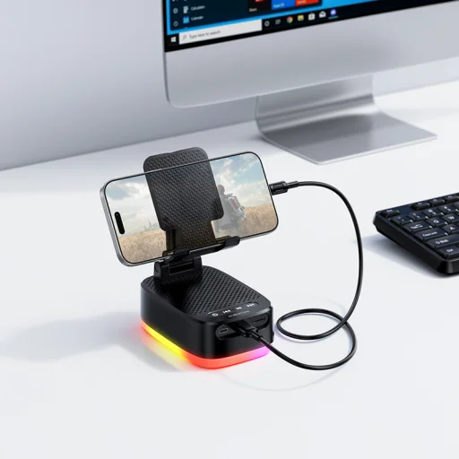 Borofone prenosný Bluetooth reproduktor BR200 Marea 3 v 1 s držiakom na telefón a 1500mAh powerbankou, čierny - 6