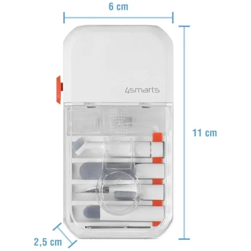 4smarts Multifunkčná čistiaca súprava 10 v 1 pre telefóny a zariadenia, biela - 8