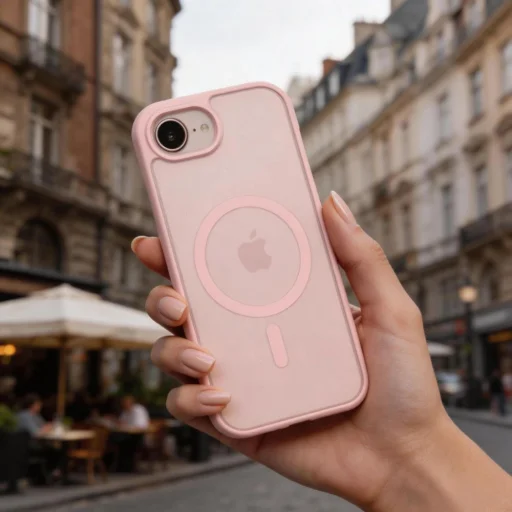 iPhone 16e / 17e Tech-Protect BasicMag MagSafe matné mäkké ružové puzdro - 5