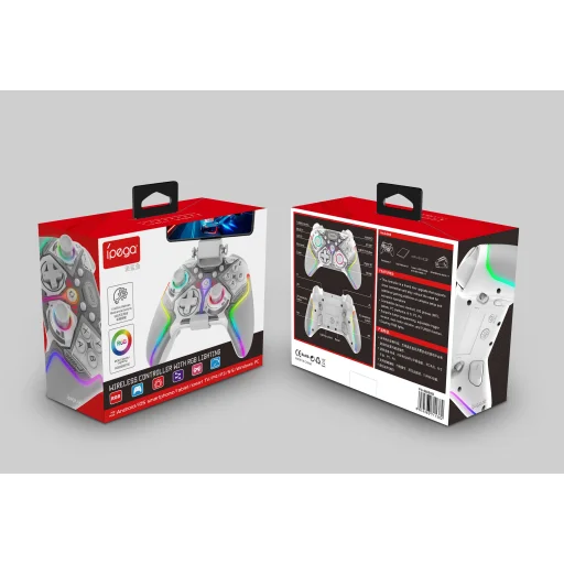 iPega 9666BH Bluetooth RGB Gamepad Android/iOS/PS3/PS4/PC/N-Switch biely - 4