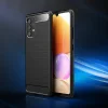 Samsung A32 4G Armored szénszál mintájú TPU tok fekete thumbnail