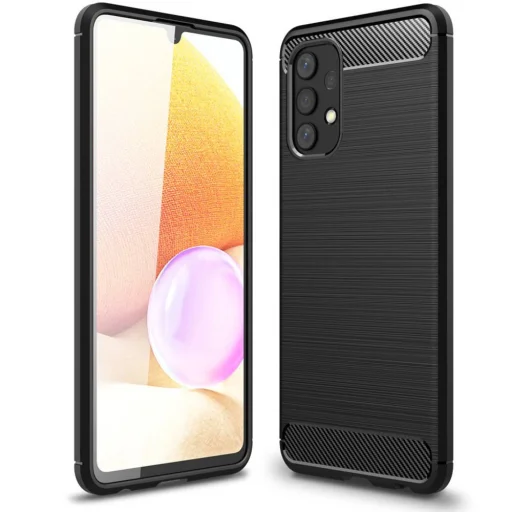 Samsung A32 4G Armored szénszál mintájú TPU tok fekete - 1