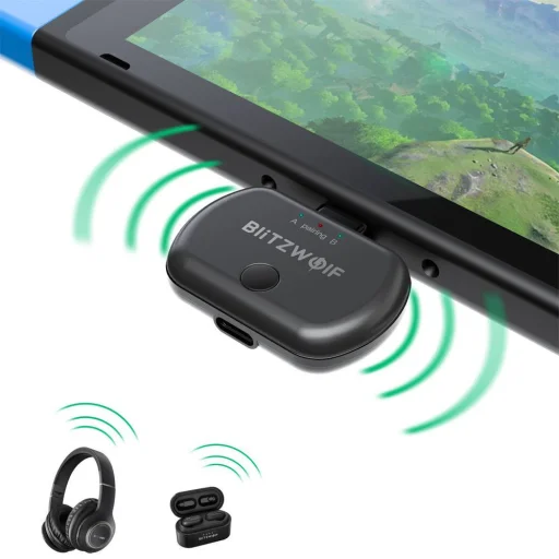 BlitzWolf BW-BL1 Vezeték nélküli USB Type-C Bluetooth aptX transmitter fekete - 3