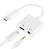 Type-C audio elosztó adapter DAC Type-C-Type-C / 3.5mm jack fehér, TRRS thumbnail