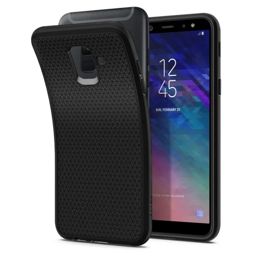 Spigen Liquid Air flexibilis TPU gél tok Samsung A6 (2018) matt fekete (596CS24093) - 7