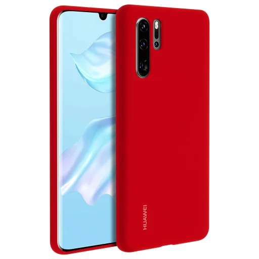 Huawei gyári flexibilis szilikon tok P30 Pro piros színben - 1