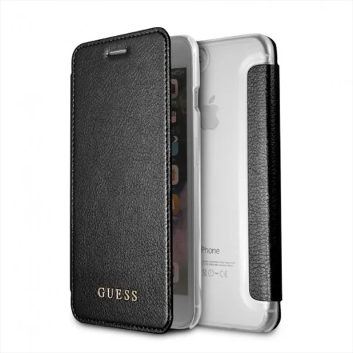 Guess GUFLBKI8LIGLTBK Iridescent fliptok áttetsző hátlappal iPhone 7/8 Plus fekete - 1