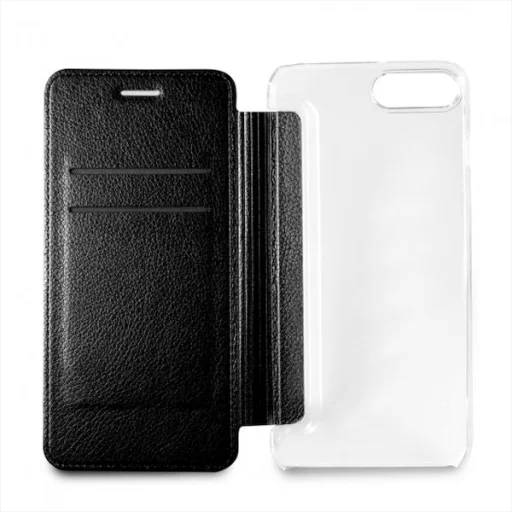 Guess GUFLBKI8LIGLTBK Iridescent fliptok áttetsző hátlappal iPhone 7/8 Plus fekete - 3