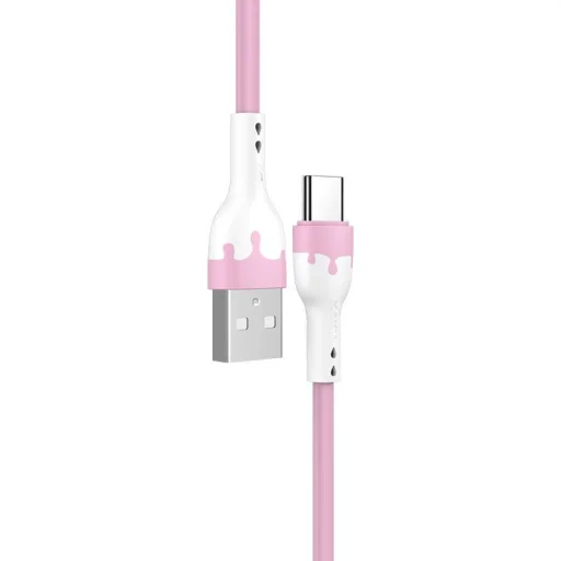KAKU USB / USB Type-C kábe 3.2A gyorstöltéssel 1.2m (KSC-271) pink - 3