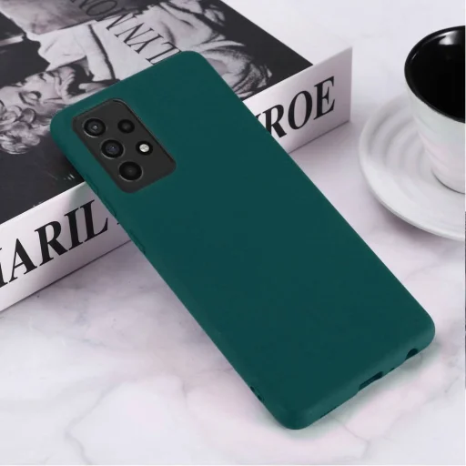 Matt gél tok SAMSUNG GALAXY A52 4G / 5G sötétzöld - 6