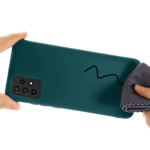 Matt gél tok SAMSUNG GALAXY A52 4G / 5G sötétzöld - 3