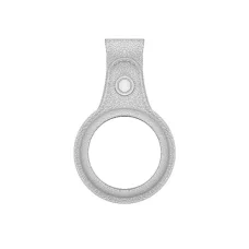 AirTag kulcstartó, tok fehér színben műbőr hatású 