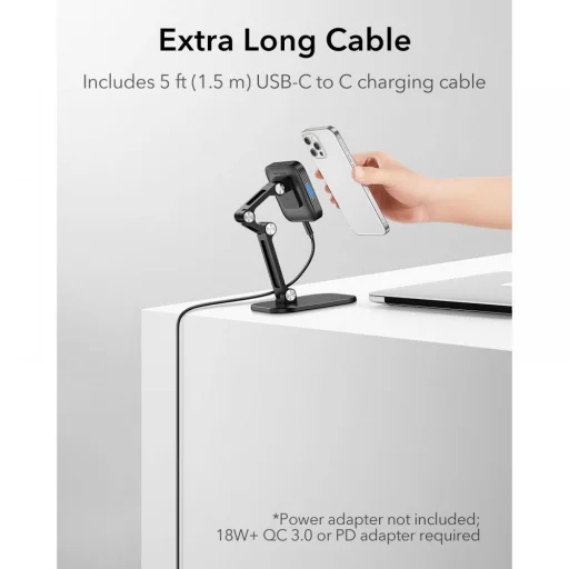 ESR HaloLock asztali telefontartó MagSafe vezeték nélküli töltéssel fekete - 2