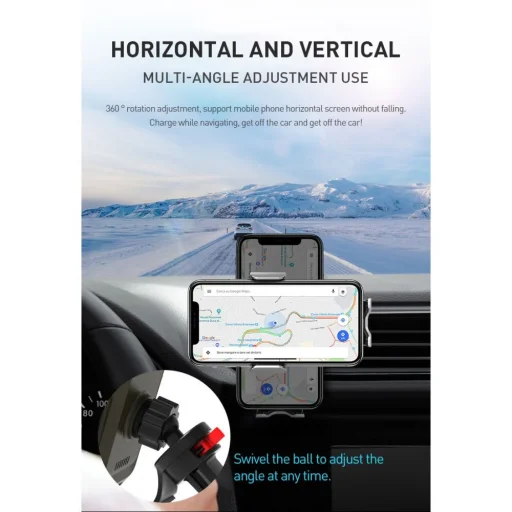 Tech-Protect R3 Autós Telefontartó Vezeték Nélküli Töltéssel Fekete - 6