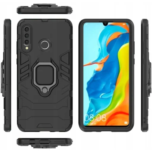 Ring Armor tok kihajtható támasszal Huawei P30 Lite fekete - 3