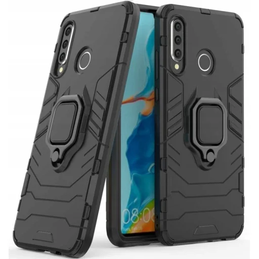 Ring Armor tok kihajtható támasszal Huawei P30 Lite fekete - 1